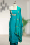 Elegant Silk Churidar Material – Floral Butta Design with Sequence Work
