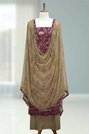 Cotton Churidar Material with Floral Print & Button Work