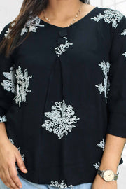 Rayon Short Top with Embroidery