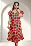 Cotton Circle Print Frock Night Dress