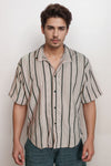 Printed Popcorn Five Sleeve Casual Shirt