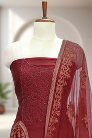 Silk Churidar Material with Beads Work