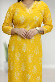 Elegant Floral Cotton Kurti