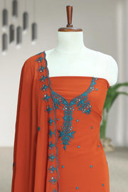 Elegant Threadwork Georgette Churidar Material
