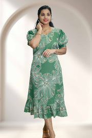 Printed Chiffon Night Dress