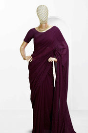 Fancy Vichitra Saree – Stone Work Elegance