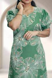 Printed Chiffon Night Dress