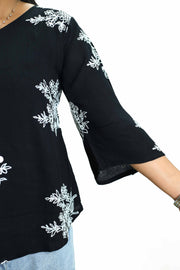 Rayon Short Top with Embroidery