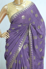 Circle Print Fancy Saree – Golden Print
