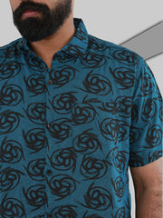 Men Regular Fit Rayon Printed Half Sleeve Casual Shirt