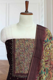 Silk Churidar Material with Print & Box Work