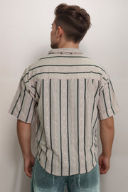 Printed Popcorn Five Sleeve Casual Shirt