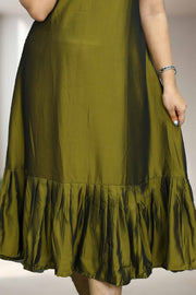 A-Line Kurti in Soft Silk with Embroidery Work