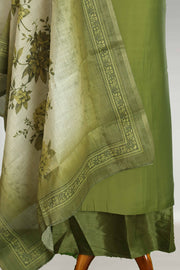 Silk Churidar Material with Embroidery & Stone Work