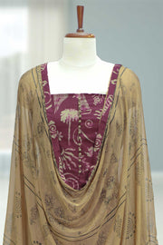 Cotton Churidar Material with Floral Print & Button Work