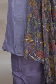 Classic Button Work Silk Churidar Material
