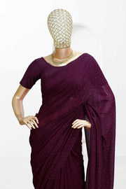 Fancy Vichitra Saree – Stone Work Elegance