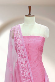 Silk Churidar Material – Thread Work with Button
