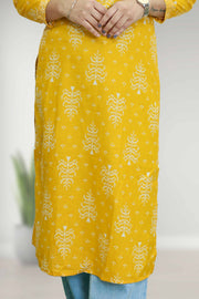 Elegant Floral Cotton Kurti