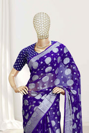 Banarasi Silk Saree – Dew Drop Elegance