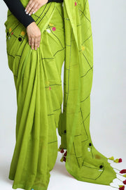 Malcotton Saree – Floral Thread Work