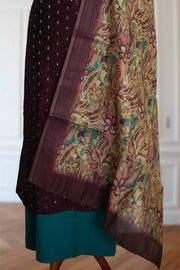 Silk Churidar Material with Print & Box Work