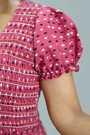 Cotton Night Dress with Smocking Design