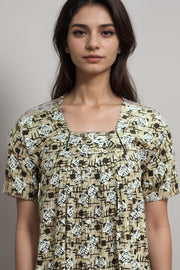 Women’s Printed Cotton Nighty – Babra Pattern