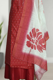 Silk Churidar Material – Butta Work & Mirror Pattern