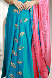 Silk Churidar with Beads & Stone Work