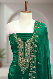 Fendy Churidar Material with Golden Embroidery & Sequins Work