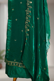 Fendy Churidar Material with Golden Embroidery & Sequins Work