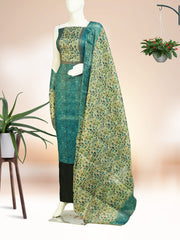 Elegant Floral Print Tissue Churidar Material with Lining - ₹761