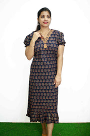Ajrakh Cotton Night Dress – Comfort Meets Craft