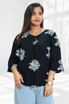 Rayon Short Top with Embroidery