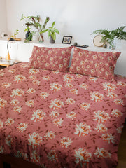 Alibaba Family Bedsheet with Pillow Cover - Cotton Mix & Floral Print - ₹550/-