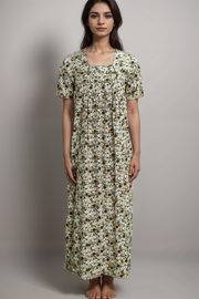 Women’s Printed Cotton Nighty – Babra Pattern