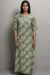 Cotton Nighty with Printed Design & Zip Closure