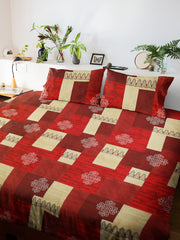 Alibaba Family Bedsheet with Pillow Cover - Cotton Mix & Floral Print - ₹550/-