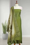 Silk Churidar Material with Embroidery & Stone Work