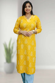 Elegant Floral Cotton Kurti