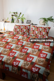 Floral PolyCotton Bedsheet with Pillow Cover