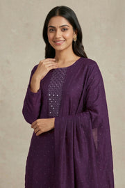 Silk Churidar Material – Mirror & Stone Work