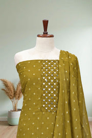 Silk Mirror Work Butta Churidar Material