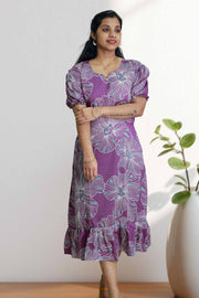 Printed Chiffon Night Dress
