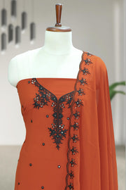 Elegant Threadwork Georgette Churidar Material