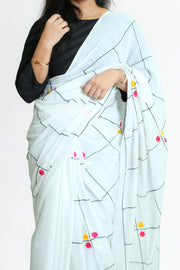 Malcotton Saree – Floral Thread Work