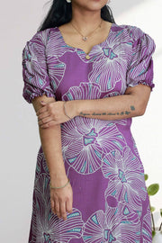 Printed Chiffon Night Dress
