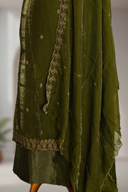 Fendy Churidar Material with Golden Embroidery & Sequins Work