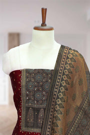 Silk Churidar Material with Print & Box Work
